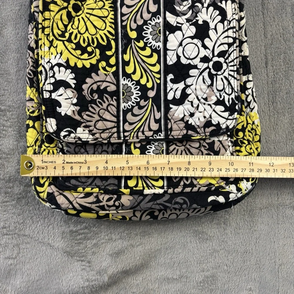 Vera Bradley Crossbody Bag Shoulder Strap Purse Baroque Black Hipster Floral EUC